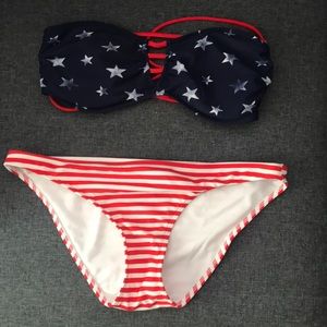 Red white and blue bikini